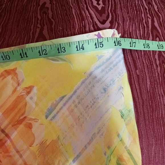 RALPH LAUREN Bright Yellow Floral Side Zip Skirt Size 10 - Picture 14 of 16